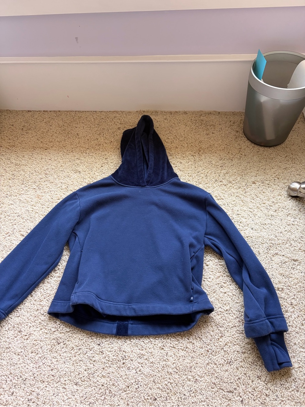 Kids Navy Blue Hooded Pullover Top Athleta girl